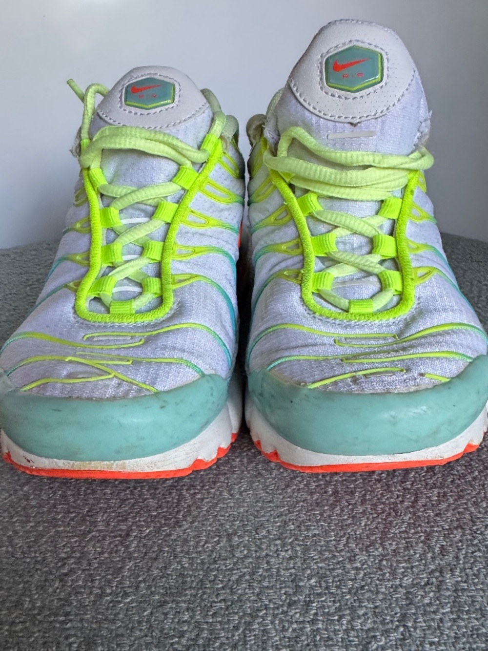 Nike Air TN Blue White Yellow Athletic Running Sneakers - Picture 4 of 10